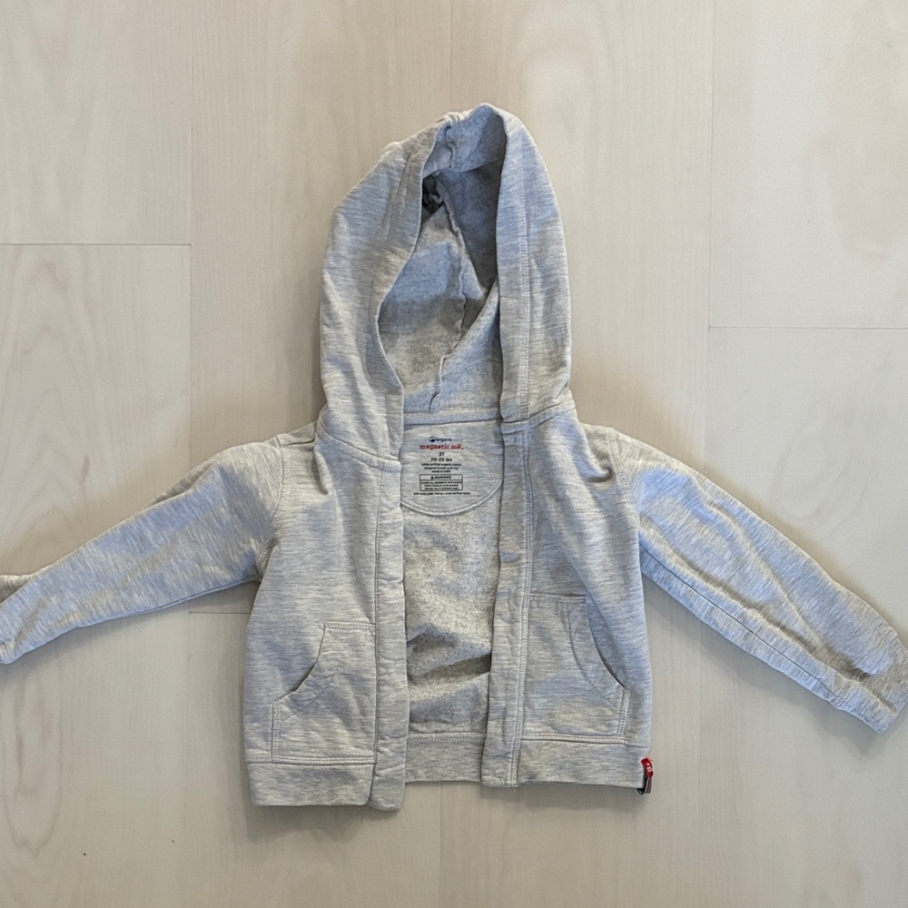 Magnetic Me Organic Cotton Kids Gray Hoodie, 3T